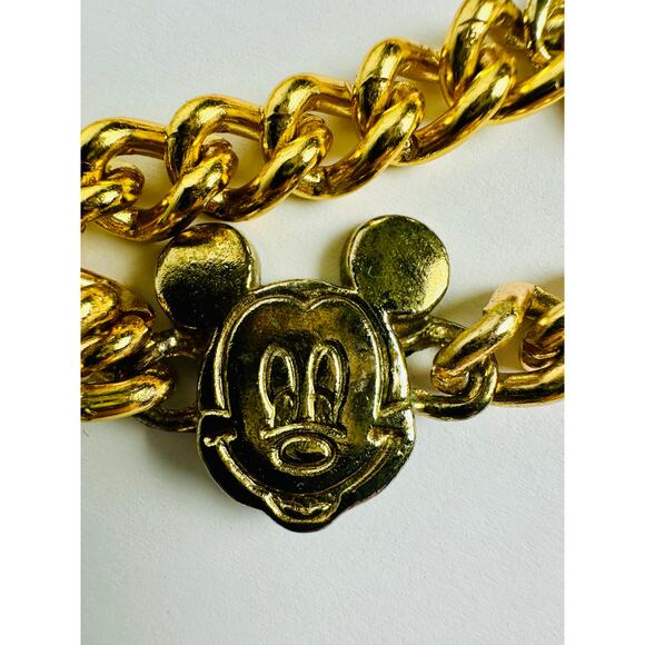 Vintage Mickey Mouse Disney Adjustable Chain Belt Glentex New York Gold Tone 42" - Picture 6 of 16